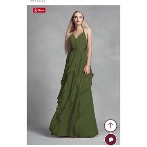 David’s Bridal Chiffon Bridesmaid dress cascading